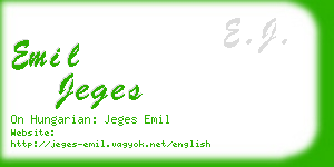 emil jeges business card